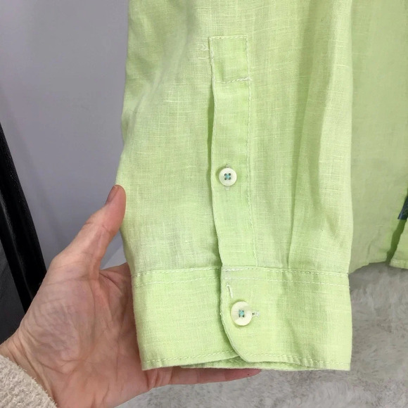 Tommy Bahama Men’s Relax 100% Linen Button-Down Shirt Light Green Size 4XT - Picture 7 of 9